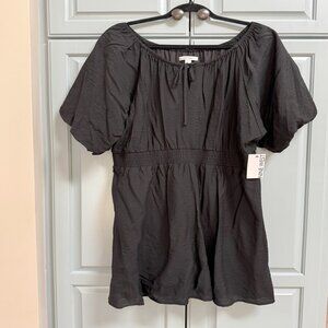 Nine West Babydoll Mini Dress | Black | Extra Large |NWT